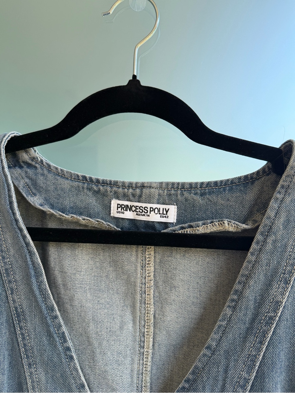 Princess Polly Denim Cropped Summer Vest - Picture 3 of 4